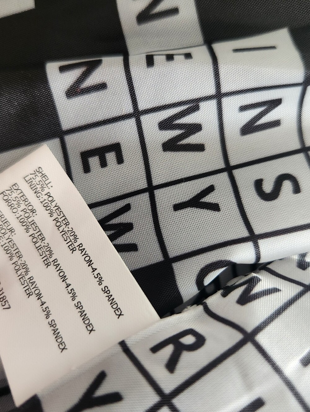 Insight New York Charcoal Blazer With Crossword Pattern Lining Size 10 - Picture 11 of 11